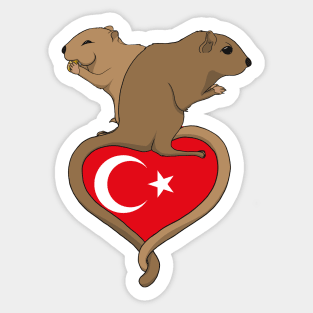 Gerbil Turkey (light) Sticker